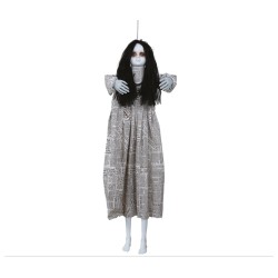 DECORATION HALLOWEEN FILLE POSSEDEE ROBE JOURNAL 120 CM SON ET LEDS