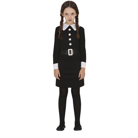 DEGUISEMENT ADAM MERCREDI ROBE NOIR COL BLANC TAILLE 10-12 ANS