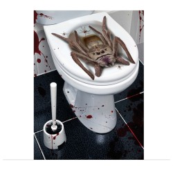 DECORATION HALLOWEEN CUVETTE WC ARAIGNEEE 30 X 40 CM 