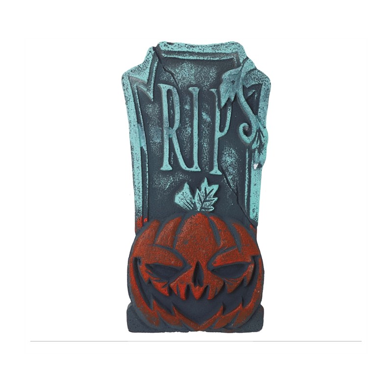 DECORATION HALLOWEEN PIERRE TOMBALE CITROUILLE  RIP 43 X 32 CM