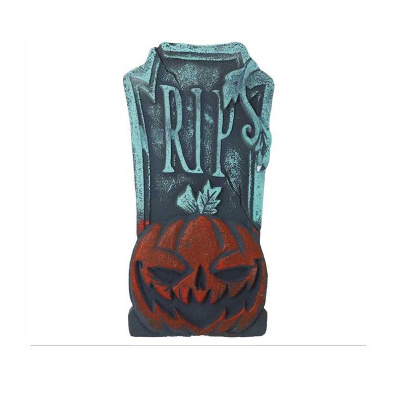 DECORATION HALLOWEEN PIERRE TOMBALE CITROUILLE RIP 43 X 32 CM