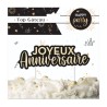 TOP GATEAU CAKE TOPPER JOYEUX ANNIVERSAIRE NOIR ET OR 15.5 X 11 CM 