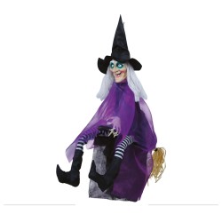 DECORATION HALLOWEEN SORCIERE ANIME AVEC LED 90 CM