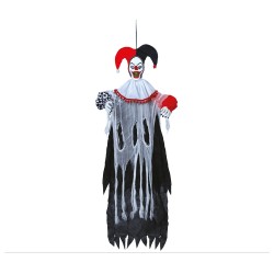 DECORATION HALLOWEEN SUSPENDUE CLOWN  LED, SON ET 120 CM 