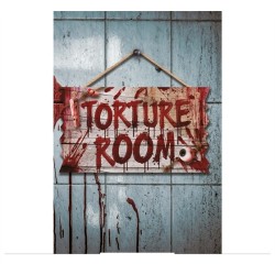DECORATION HALLOWEEN TORTURE ROOM 35 X 20 CM EN BOIS