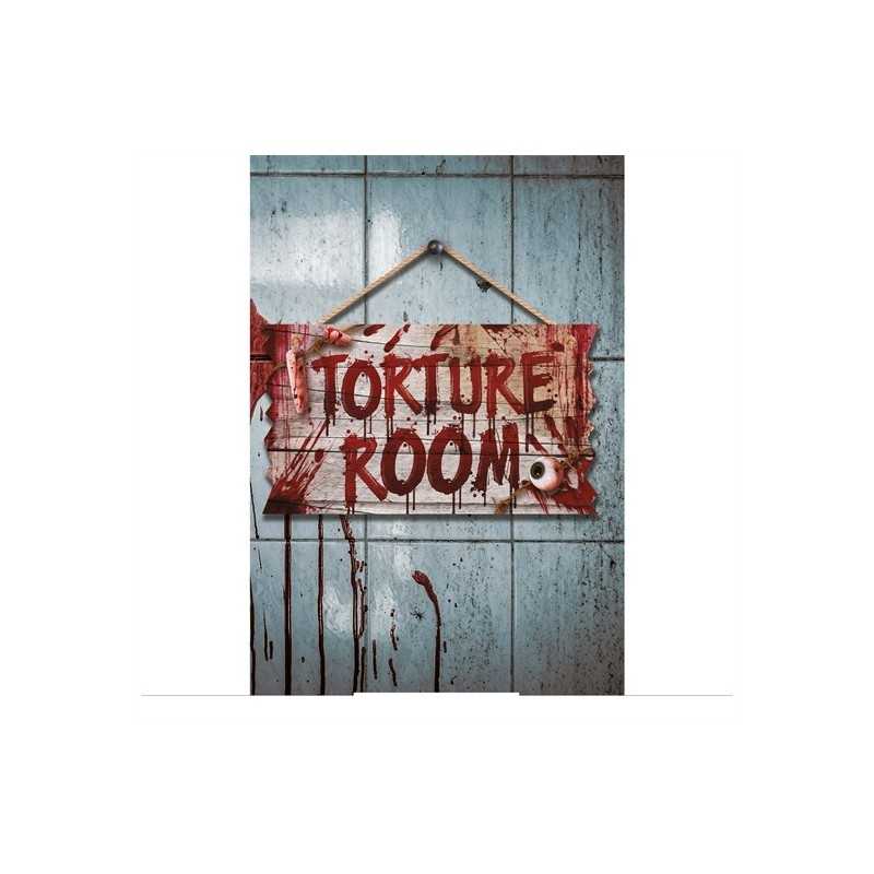 DECORATION HALLOWEEN TORTURE ROOM 35 X 20 CM EN BOIS