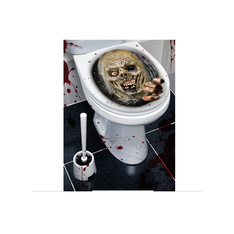 DECORATION HALLOWEEN WC CUVETTE ZOMBIE 30 X 40 CM