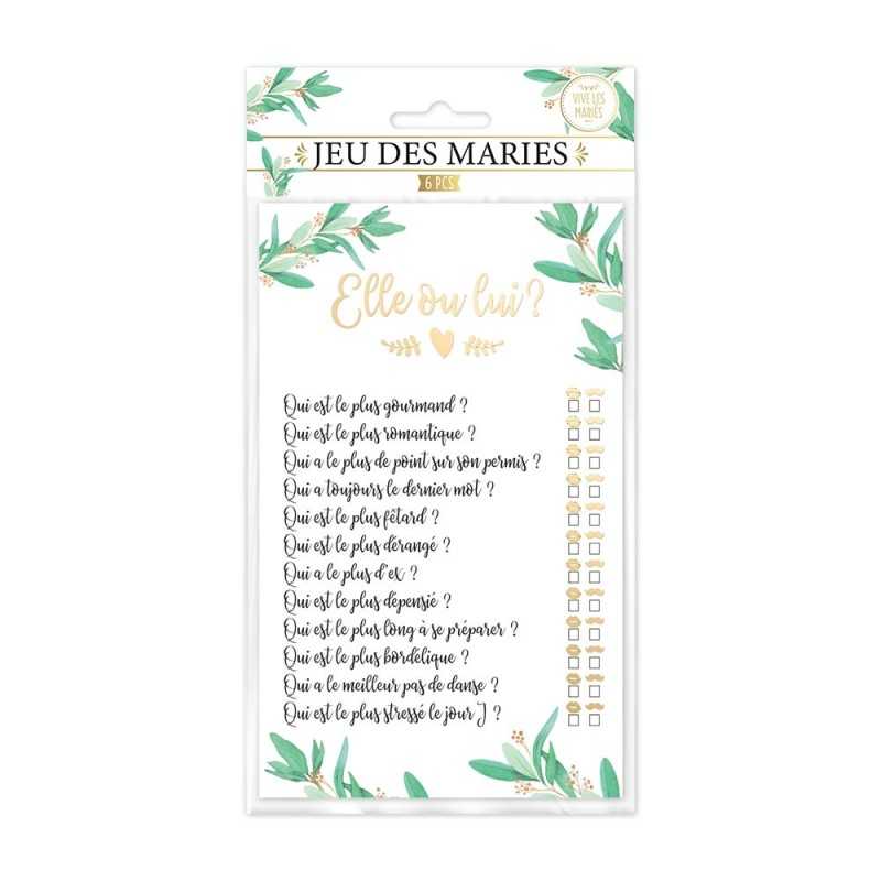 KIT JEU DES MARIES ELLE OU LUI MARIAGE