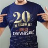 T SHIRT A DEDICACER 20 ANS BLEU ET OR