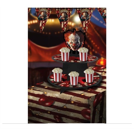 DECORATION STAND A CUP CAKE CLOWN 3 ETAGES 40 X 30 CM 