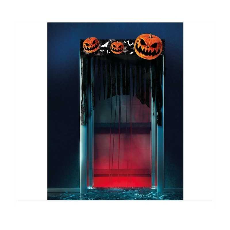 DECORATION HALLOWEEN TOUR DE PORTE CITROUILLE 90 X 30 CM