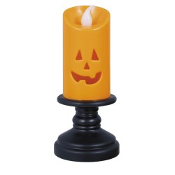 BOUGIES ORANGE AVEC LED HALLOWEEN 12.5 CM 