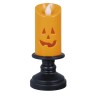 BOUGIES ORANGE AVEC LED HALLOWEEN 12.5 CM 