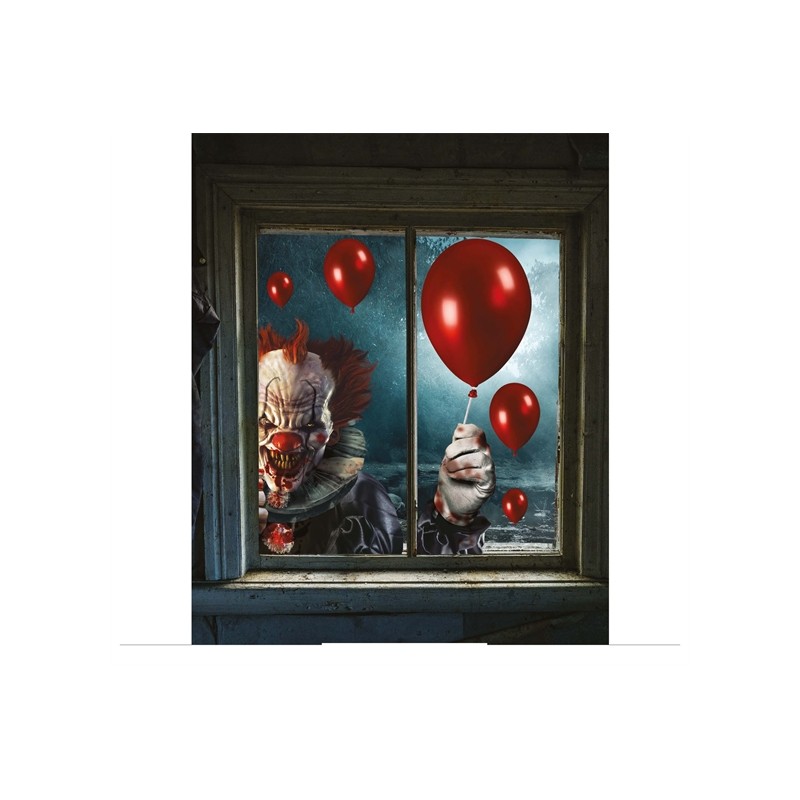 DECORATION  DE MUR ELECTROEST CLOWN ET BALLON ROUGE 60 X 80 CM 