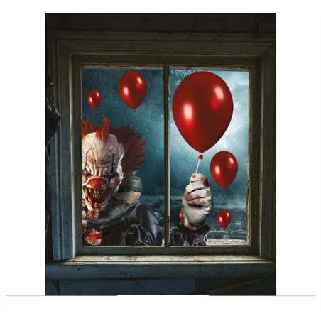 DECORATION  DE MUR ELECTROEST CLOWN ET BALLON ROUGE 60 X 80 CM 