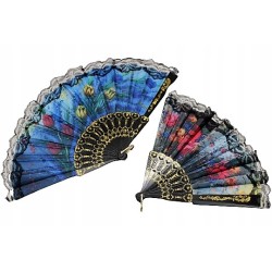 EVENTAIL AVEC DENTELLE ESPAGNOL MOTIF ALEATOIRE