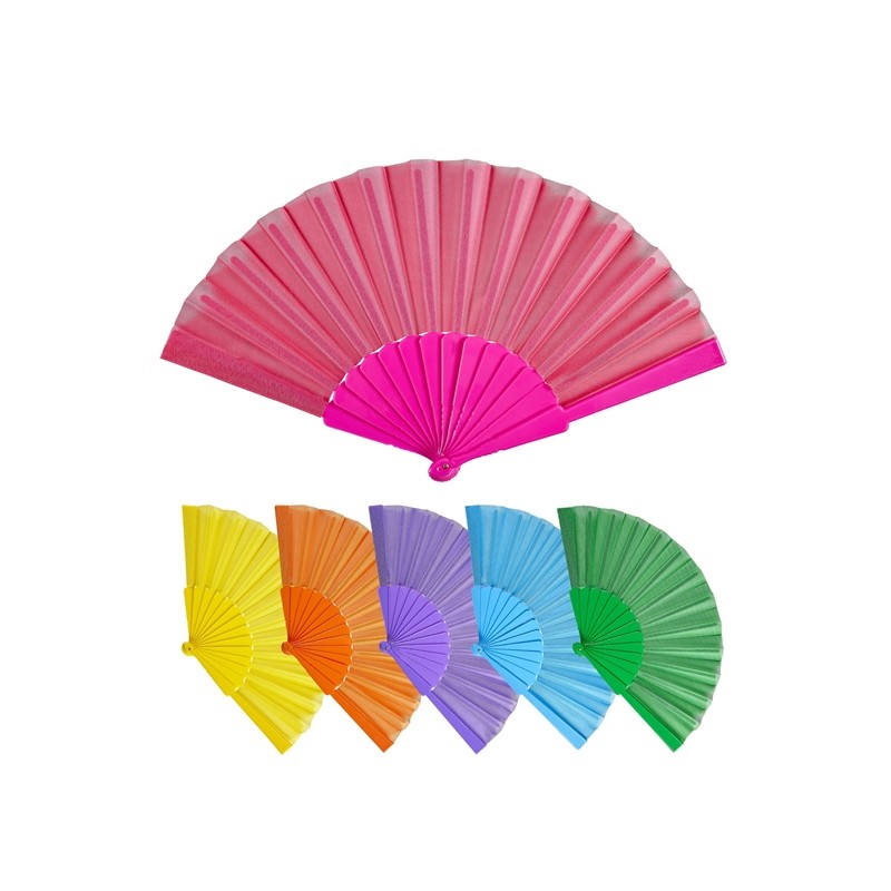 EVENTAIL EN TISSU 23 CM COULEURS ALEATOIRES