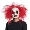 MASQUE LATEX CLOWN AVEC CHEVEUX ROUGES