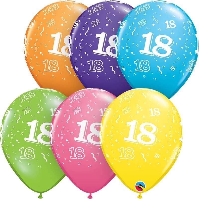 6 BALLONS QUALATEX IMPRIMES CHIFFRE 18 MULTICOLORE DIAMETRE 30 CM 6 BALLONS QUALATEX IMPRIMES CHIFFRE 18 MULTICOLORE DIAMETRE 30 CM