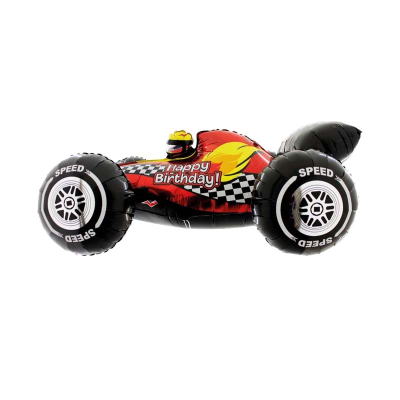 BALLON METALLIQUE VOITURE F1 ROUGE 90 CM