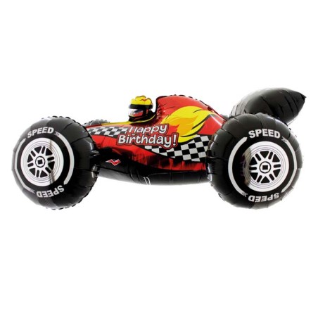 BALLON METALLIQUE VOITURE F1 ROUGE 90 CM