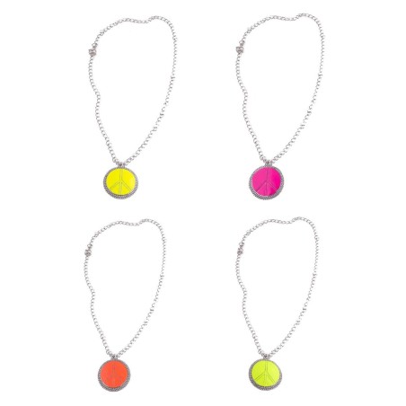 COLLIER  HIPPIE PEACE 4 COULEURS ASSORTIS