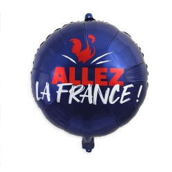 BALLON METALLIQUE ROND  "ALLEZ LA FRANCE" 35 CM 