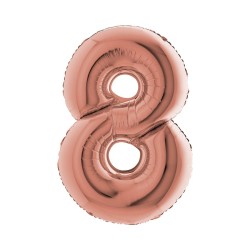 BALLON METALLIQUE CHIFFRE 8 ROSE GOLD 100 CM