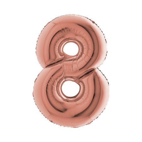 BALLON METALLIQUE CHIFFRE 8 ROSE GOLD 100 CM