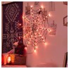 DECORATION HALLOWEEN TOILE D'ARAIGNEE LUMINEUSE LED ROUGE DIAMETRE 1M 