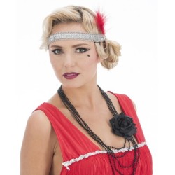 COLLIERS PERLES ET FLEURS CHARLESTON NOIR