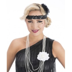 COLLIERS PERLES ET FLEURS CHARLESTON BLANC