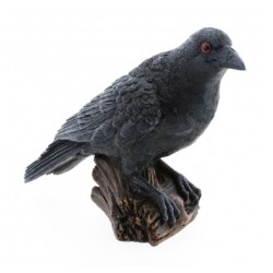 DECORATION CORBEAU RESINE NOIR  17 CM X 7.5 CM X 13.5 CM 