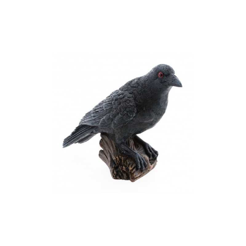 DECORATION CORBEAU RESINE NOIR 17 CM X 7.5 CM X 13.5 CM 