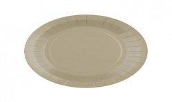 10 ASSIETTES CARTON RONDE TAUPE 18 CM 