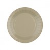 10 ASSIETTES CARTON RONDE TAUPE  18 CM 