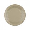 10 ASSIETTES CARTON RONDE TAUPE 18 CM 