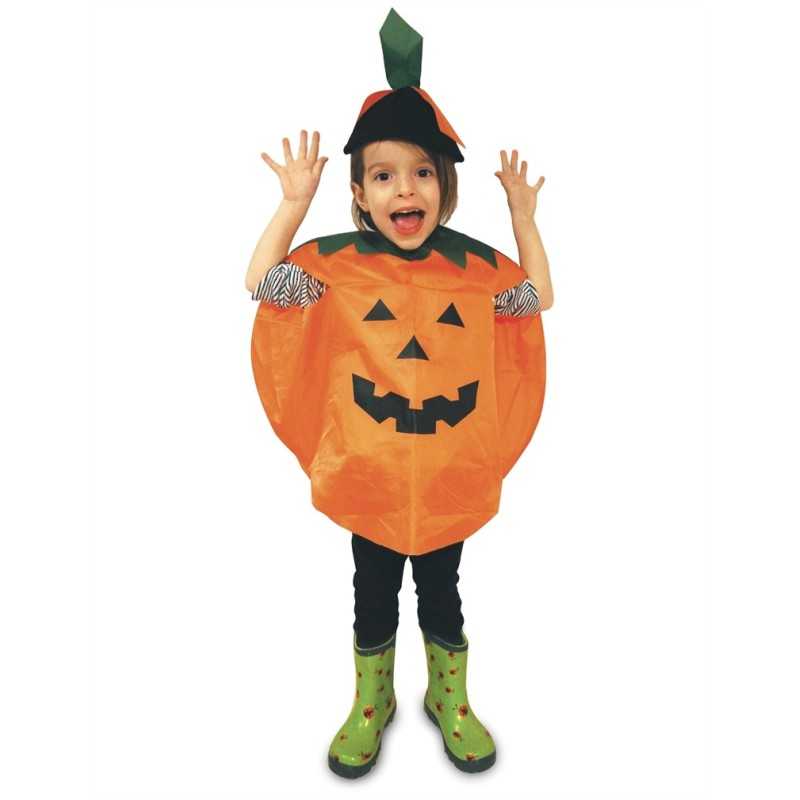 CAPE OU PONCHO PETITE CITROUILLE HALLOWEEN ENFANT 3-4 ANS