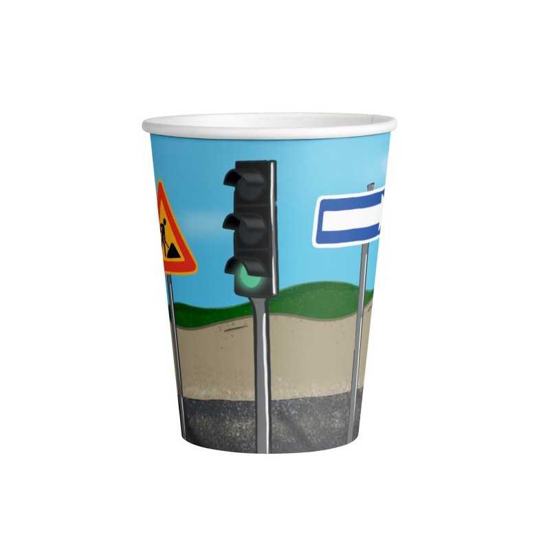 8 GOBELETS PAPIER THEME CHANTIER CONSTRUCTION 250 ML