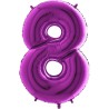 BALLON METALLIQUE CHIFFRE 8 VIOLET 102 CM