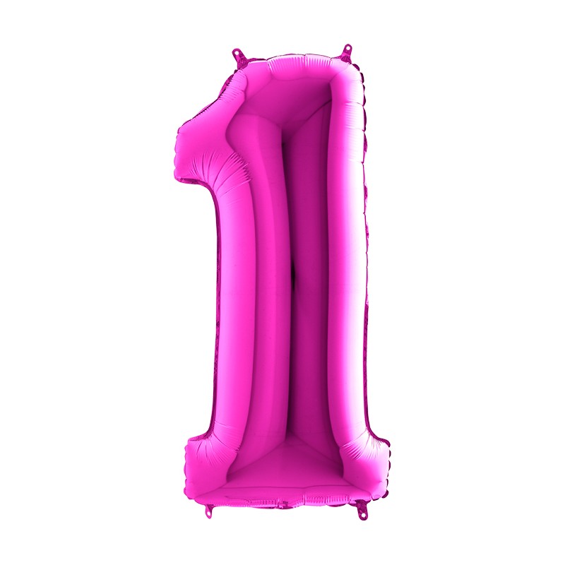 BALLON METALLIQUE CHIFFRE 1 VIOLET 102 CM