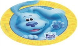 8 ASSIETTES COMPOSTABLES CHIEN BLEU BLUE'S CLUES & YOU 23 CM