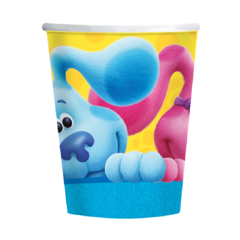 8 GOBELETS COMPOSTABLES CHIEN BLEU BLUE'S CLUES & YOU 250 ML