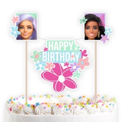 CAKE TOPPER OU DECORATION DE GATEAU HAPPY BIRTHDAY BARBIE