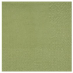 25 SERVIETTES PAPIER CRYSTAL VERT SAUGE OU OLIVE 33 X 33 CM