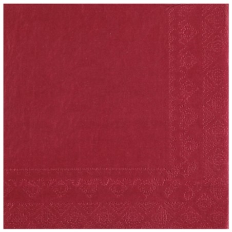 25 SERVIETTES PAPIER CRYSTAL BORDEAUX 33 X 33 CM