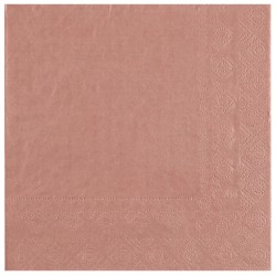 25 SERVIETTES PAPIER CRYSTAL VIEUX ROSE OU ROSE GOLD 33 X 33 CM