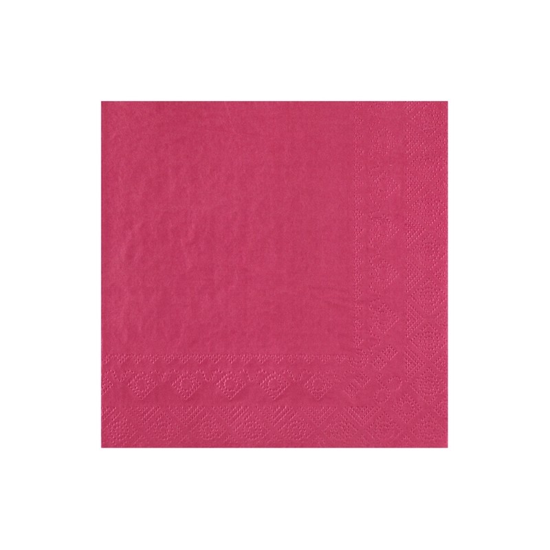 25 SERVIETTES PAPIER CRYSTAL ROSE FUCHSIA 33 X 33 CM