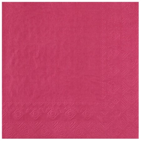 25 SERVIETTES PAPIER CRYSTAL ROSE FUCHSIA 33 X 33 CM