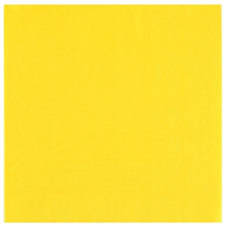 25 SERVIETTES PAPIER CRYSTAL JAUNE 33 X 33 CM